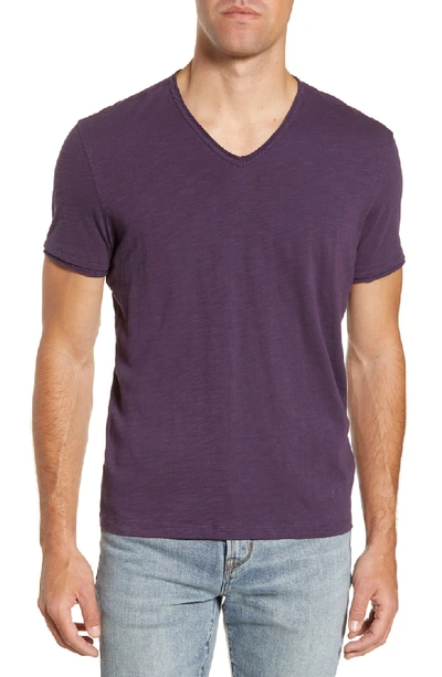 Shop John Varvatos Miles Slub Knit V-neck T-shirt In Purple Haze