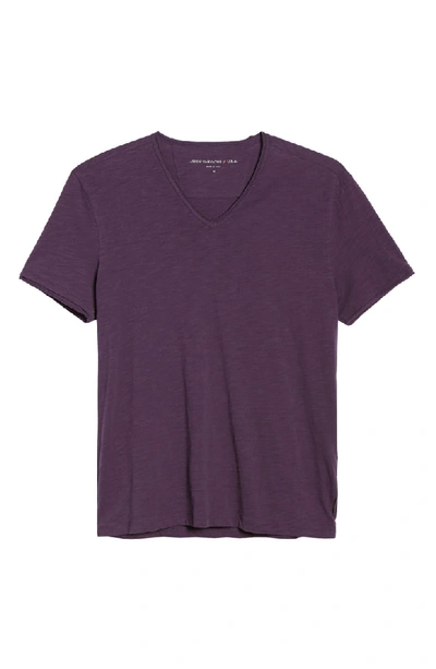 Shop John Varvatos Miles Slub Knit V-neck T-shirt In Purple Haze