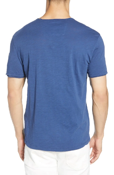 Shop John Varvatos Miles Slub Knit V-neck T-shirt In Marine