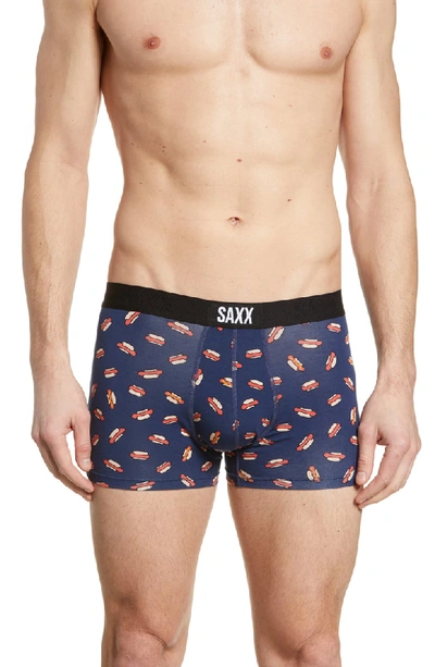 Shop Saxx Vibe Stretch Trunks In Navy Hot Dog