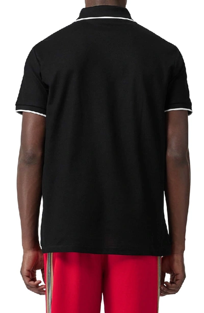 Shop Burberry Crewe Pique Polo In Black