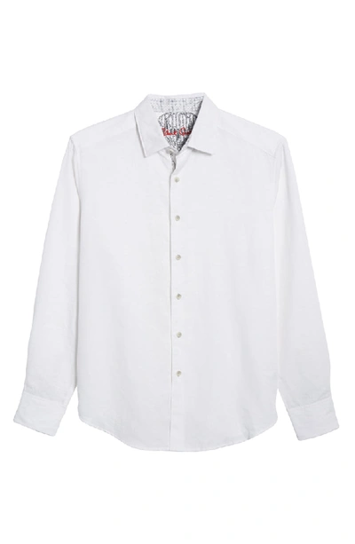 Shop Robert Graham Temple Of Skull Classic Fit Linen Blend Shirt In White
