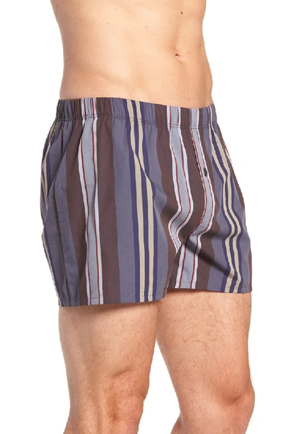 Shop Hanro Fancy Cotton Boxers In Big Repeat Stripe