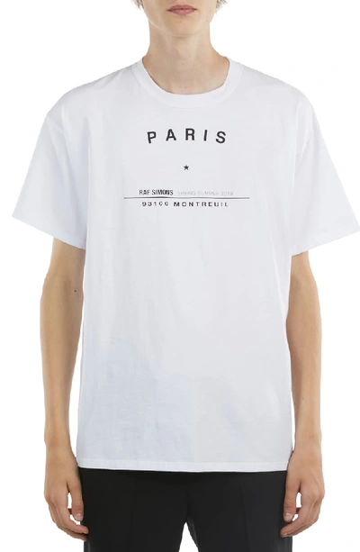 Shop Raf Simons Tour Graphic T-shirt In White