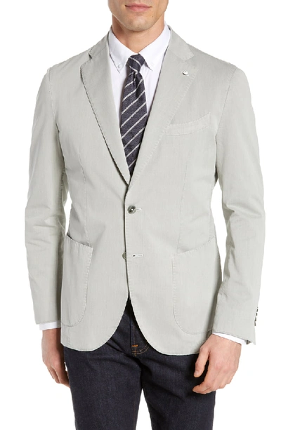 Shop Lbm 1911 Trim Fit Herringbone Cotton & Silk Sport Coat In Light/ Pastel Grey