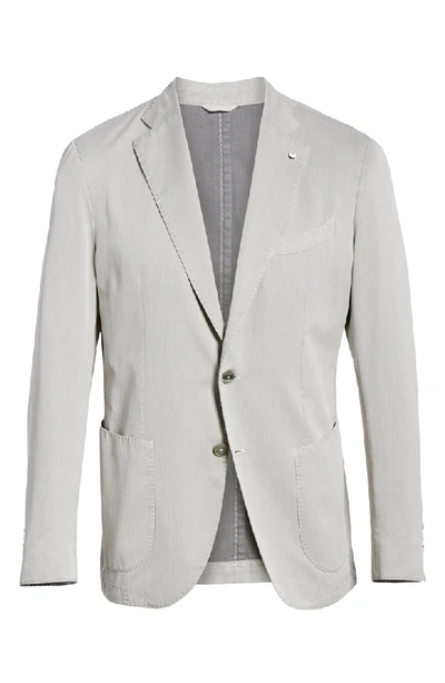 Shop Lbm 1911 Trim Fit Herringbone Cotton & Silk Sport Coat In Light/ Pastel Grey