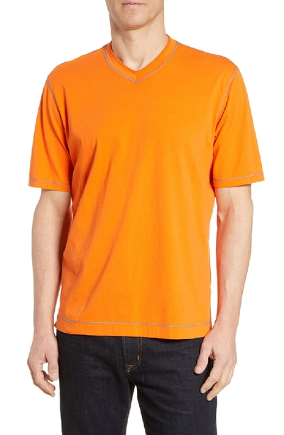 Shop Robert Graham Maxfield Tailored Fit V-neck T-shirt In Orange