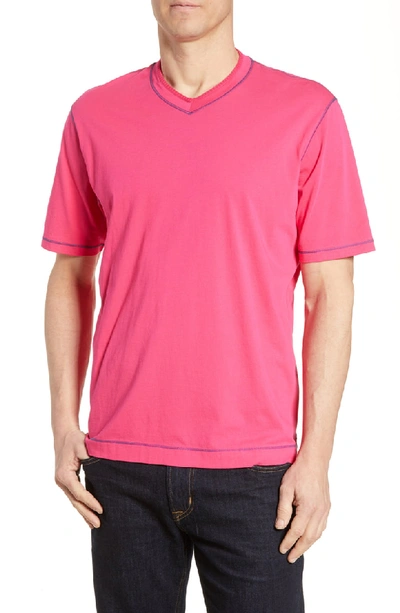 Shop Robert Graham Maxfield Tailored Fit V-neck T-shirt In Fuschia