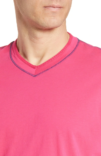 Shop Robert Graham Maxfield Tailored Fit V-neck T-shirt In Fuschia