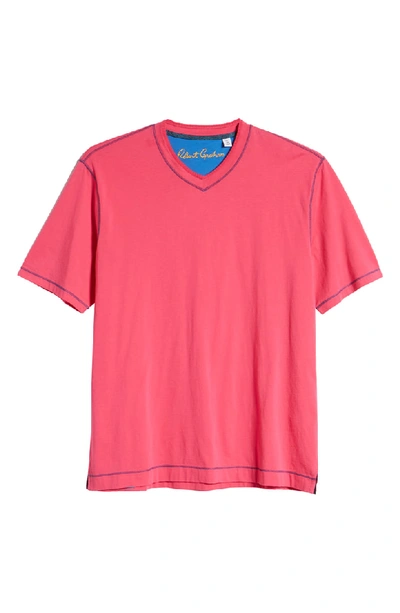 Shop Robert Graham Maxfield Tailored Fit V-neck T-shirt In Fuschia