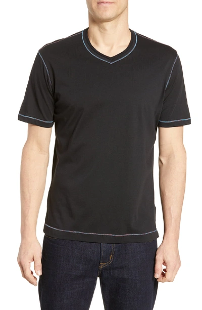 Shop Robert Graham Maxfield Tailored Fit V-neck T-shirt In Black