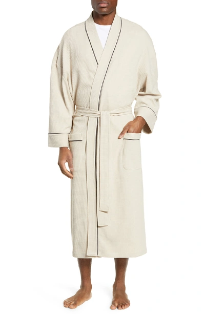 Shop Majestic Waffle Knit Robe In Sand