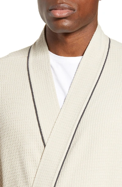 Shop Majestic Waffle Knit Robe In Sand