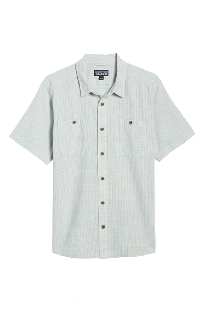 Shop Patagonia Back Step Regular Fit Short Sleeve Shirt In Owens: Atoll Blue