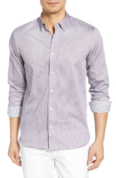 Shop Ted Baker Bloosem Slim Fit Print Sport Shirt In Lilac