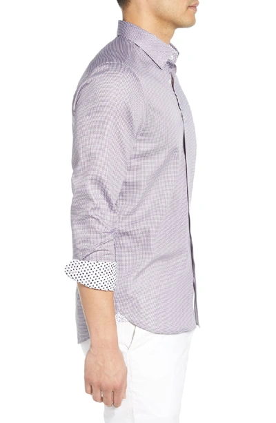 Shop Ted Baker Bloosem Slim Fit Print Sport Shirt In Lilac