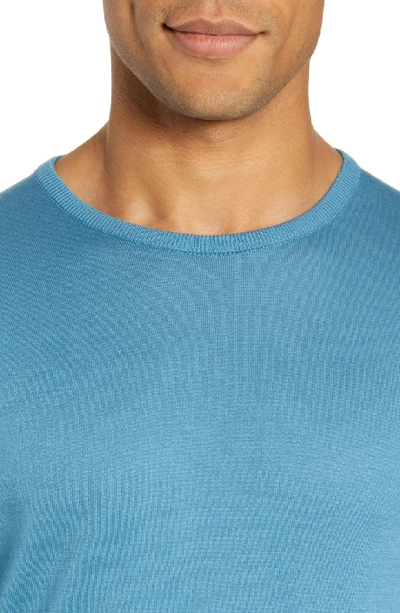 Shop John Smedley Crewneck Sweater In Dewdrop Blue