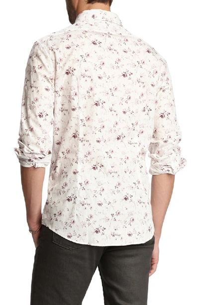 Shop John Varvatos Slim Fit Floral Sport Shirt In Mauvewood