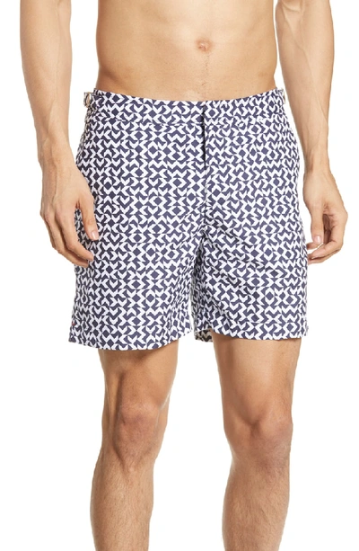 Shop Orlebar Brown Bulldog Frecce Swim Trunks In Navy