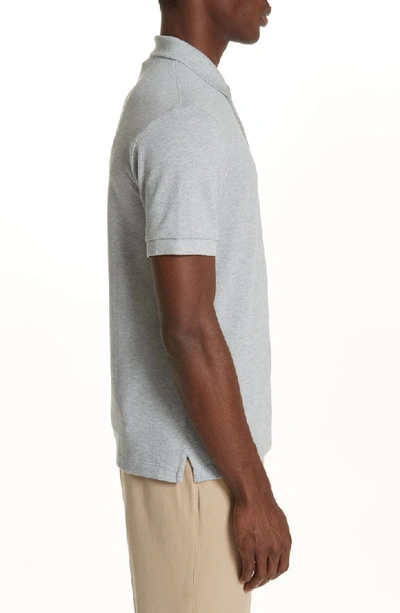 Shop Burberry Hartford Piqué Polo In Pale Grey Melange