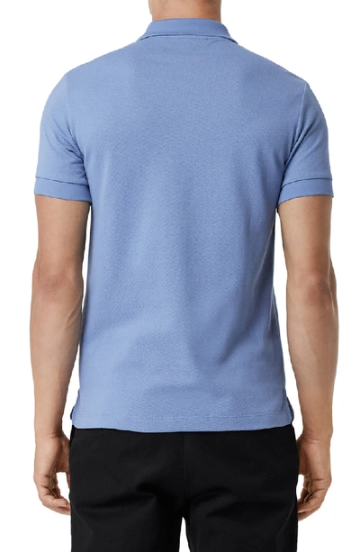 Shop Burberry Hartford Pique Polo In Pale Blue