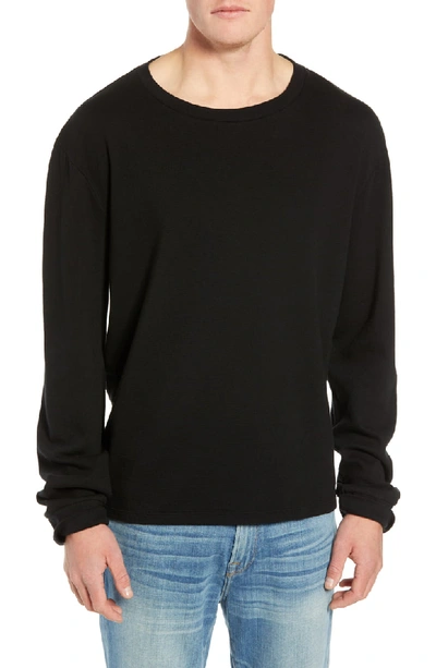 Shop Frame Classic Fit Long Sleeve Crewneck T-shirt In Noir