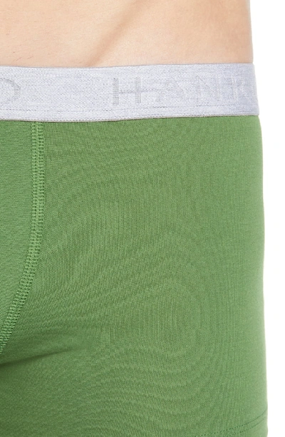 Shop Hanro Cotton Essentials 2-pack Boxer Briefs In Light Melange/ Cactus