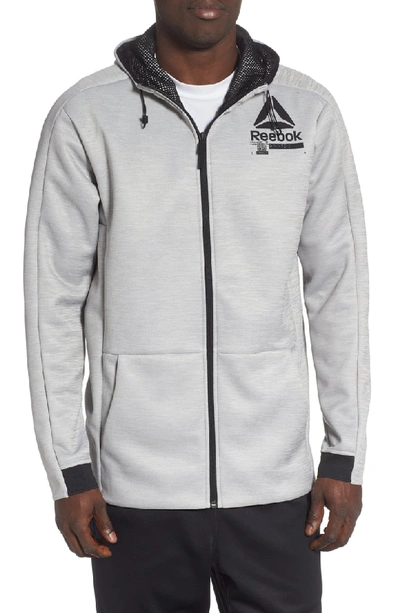 Reebok Ost Spacer Speedwick Zip Hoodie In Solid Grey | ModeSens