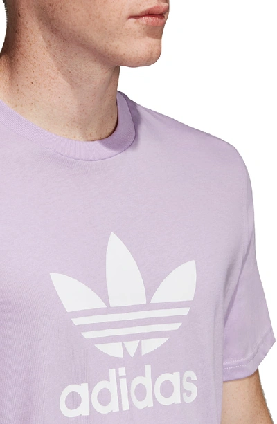 Shop Adidas Originals Trefoil Graphic T-shirt In Purple Glow