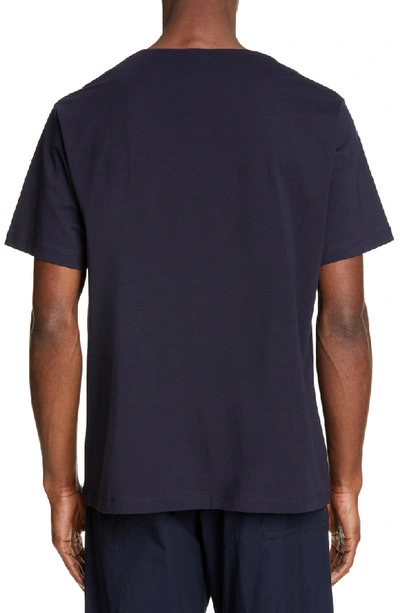 Shop Lemaire Crewneck T-shirt In Blue Black