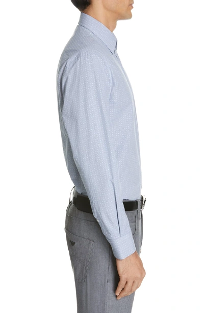 Shop Emporio Armani Modern Fit Check Dress Shirt In Medium Blue