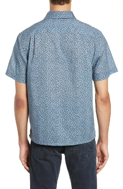 Shop John Varvatos Trent Slim Fit Dot Shirt In Indigo