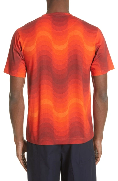 Shop Dries Van Noten Welle Wave Print T-shirt In Red