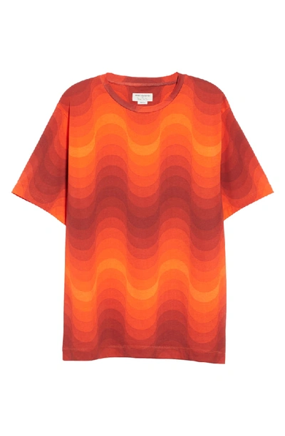 Shop Dries Van Noten Welle Wave Print T-shirt In Red