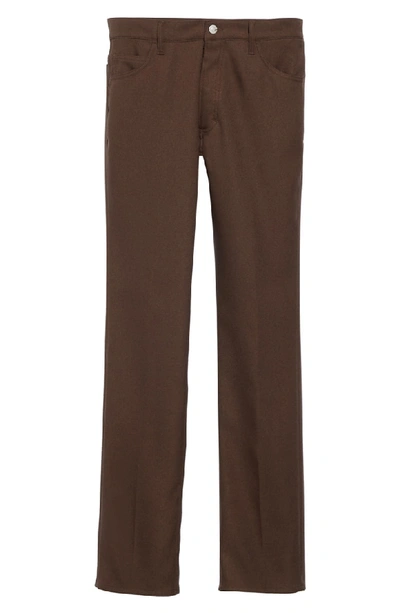 Shop Maison Margiela Straight Leg Twill Pants In Chocolate