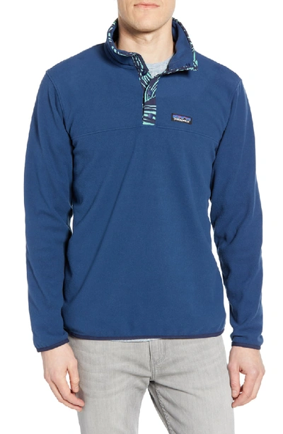 Shop Patagonia Micro-d Snap-t Fleece Pullover In Stone Blue