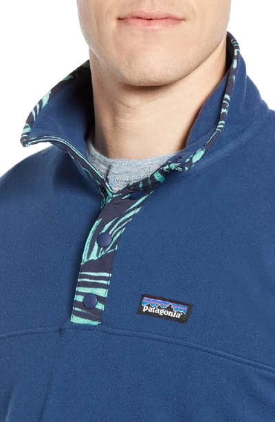 Shop Patagonia Micro-d Snap-t Fleece Pullover In Stone Blue