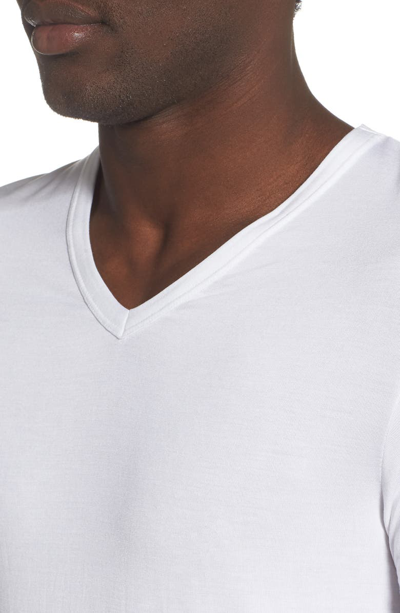 Shop Calvin Klein Ultrasoft Stretch Modal V-neck T-shirt In White