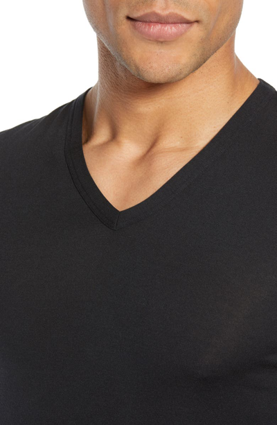 Shop Calvin Klein Ultrasoft Stretch Modal V-neck T-shirt In Black