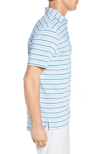 Shop Peter Millar Classic Fit Polo In White/ Plaza Blue