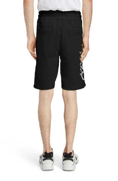 Shop Kenzo Logo Print Shorts In Black