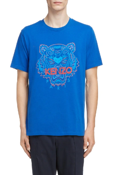 Shop Kenzo Tiger Graphic T-shirt In French Blue