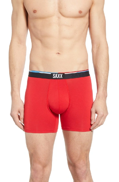 Shop Saxx 'vibe' Stretch Boxer Briefs In Red