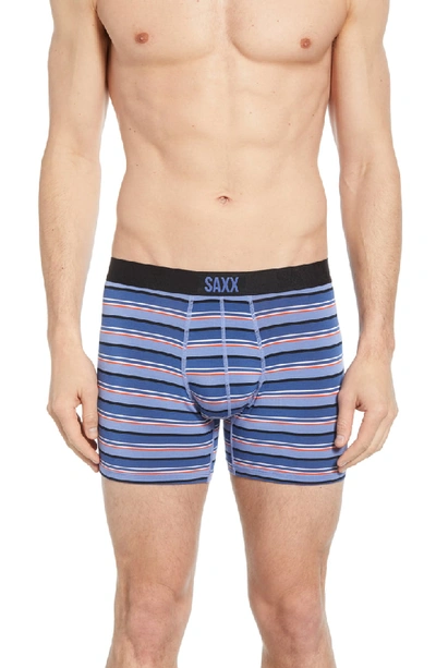 Shop Saxx 'vibe' Stretch Boxer Briefs In Purple Coast Stripe