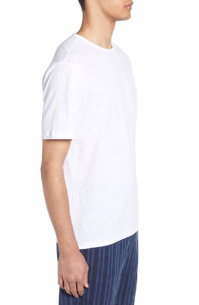 Shop Vince Slim Fit Linen & Cotton T-shirt In White
