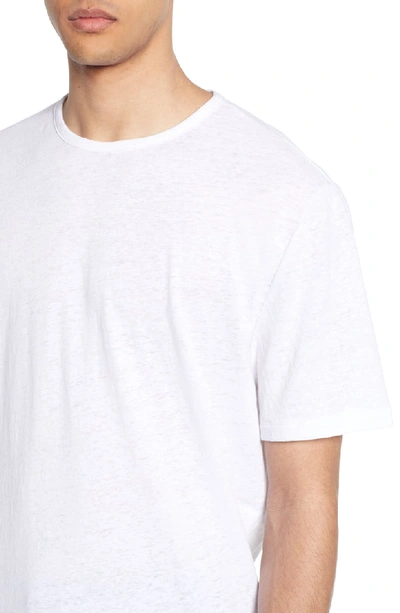 Shop Vince Slim Fit Linen & Cotton T-shirt In White