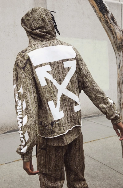 Shop Off-white Camo Print Raw Edge Hoodie In Camou