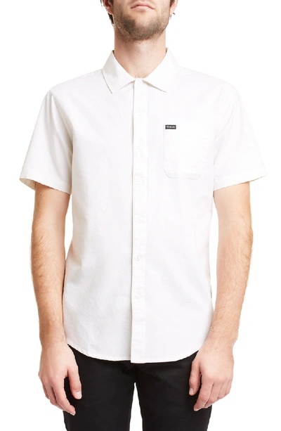 Shop Brixton Charter Oxford Woven Shirt In Off White