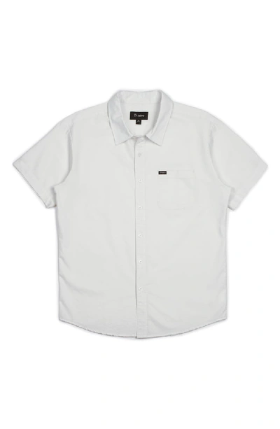 Shop Brixton Charter Oxford Woven Shirt In Off White