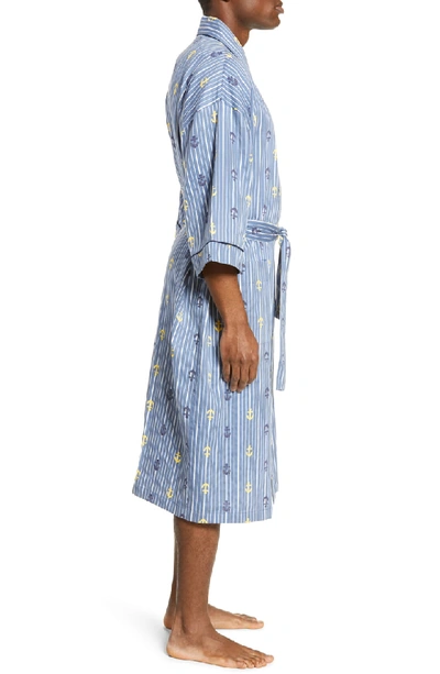 Shop Majestic American Summer Robe In Chambray Stripe